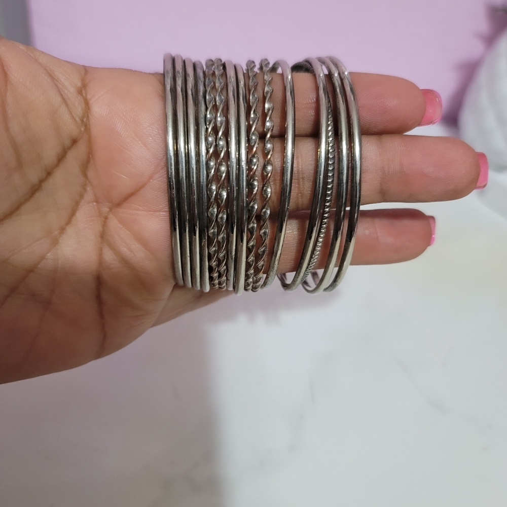 Stackable Plain Hammered & Twisted Rope Design Si… - image 5